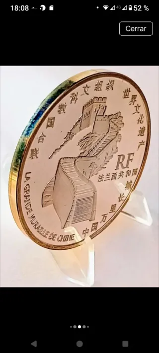 Moneda 1,5€ Gran Muralla China Plata Proof