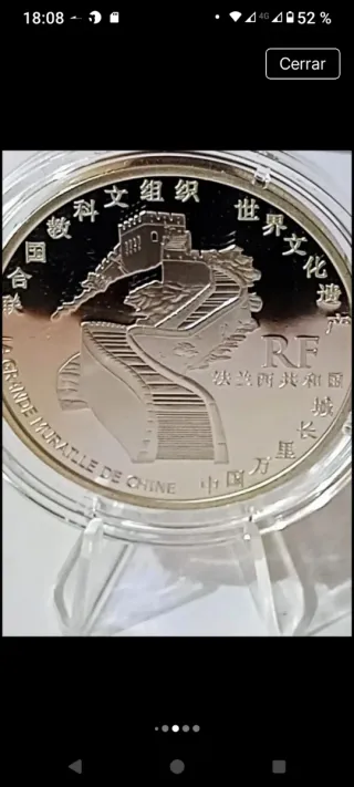 Moneda 1,5€ Gran Muralla China Plata Proof
