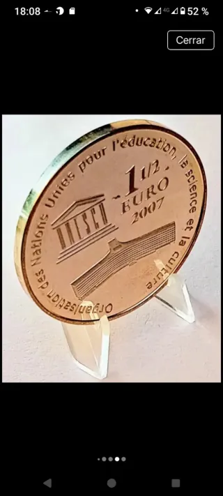 Moneda 1,5€ Gran Muralla China Plata Proof