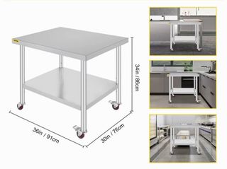 Mesa de trabajo VEVOR Acero Inox.