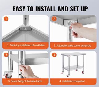 Mesa de trabajo VEVOR Acero Inox.
