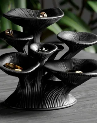 Portagioie a forma di fungo nero