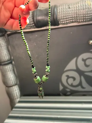 Collar vintage estilo Art Deco con piedras y plata