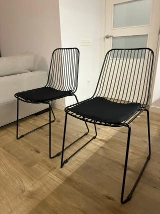 2 Sillas Metal Negras Maisons du Monde