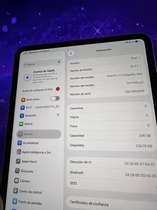 iPad Pro 11" da 256 GB Chip M4 - 92% batteria