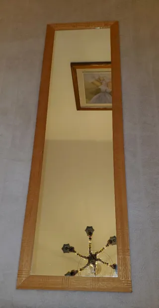 Specchio Vintage Legno Naturale Anni '70