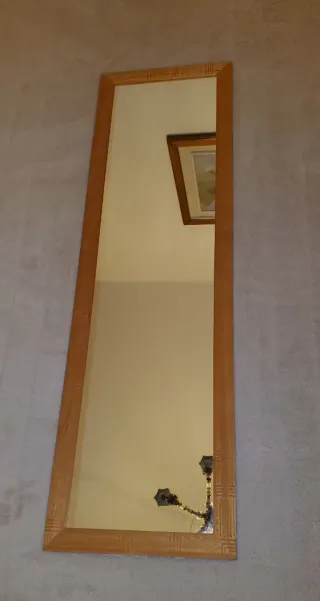 Specchio Vintage Legno Naturale Anni '70