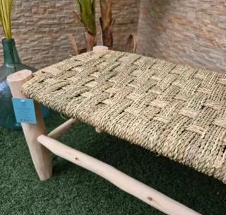 Banco Madera Artesanal Estilo Boho