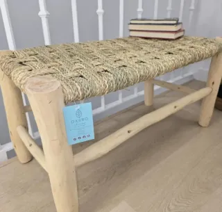 Banco Madera Artesanal Estilo Boho