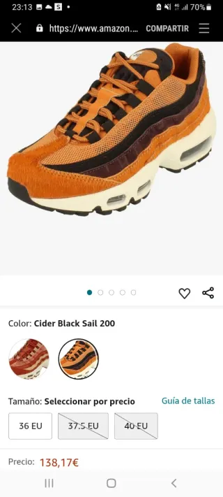 Nike Air Max 95 Mujer Naranja y Negro