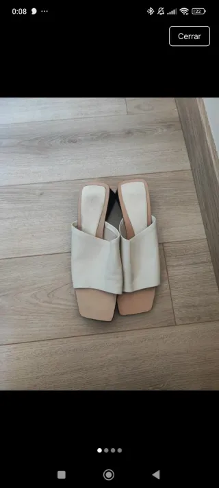 Sandalias Zara Tacón Beige