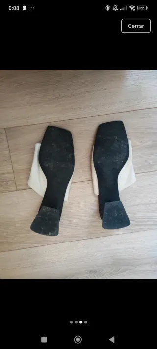 Sandalias Zara Tacón Beige