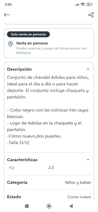 Chándal Adidas Unisex Niño/Niña Talla xs .152 cm
