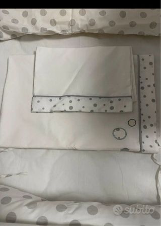 Lettino PALI bianco completo – materasso + set coo