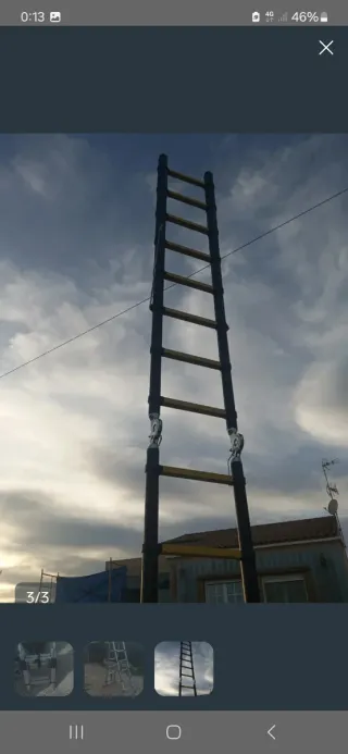 Escalera telescópica de aluminio 2.5x5m