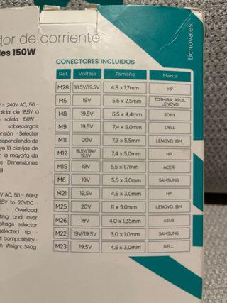 Adaptador Corriente Portátil Netway 150W