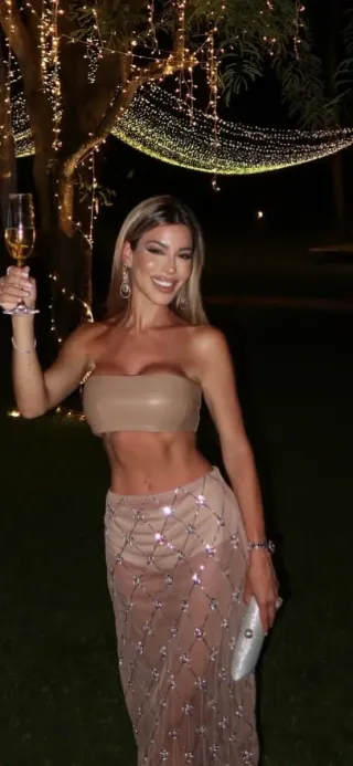 Falda midi Zara bordada abalorios Talla S