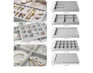 Vassoio impilabile per gioielli con 10 cassetti