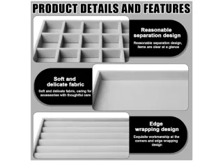 Vassoio impilabile per gioielli con 10 cassetti