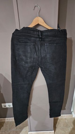 Jeans Bershka Super Skinny Talla 44 Negro Muy Buen
