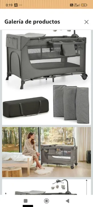 Cuna de Viaje Kinderkraft Joy 2 Gris