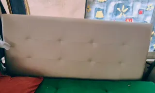 Cabecero de cama polipiel beige