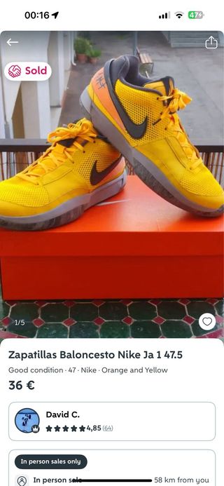 Nike Ja Morant 1 Zapatillas Baloncesto Amarillas