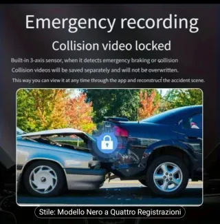 Dashcam 4 Lenti Auto Avanzata