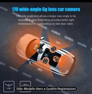 Dashcam 4 Lenti Auto Avanzata