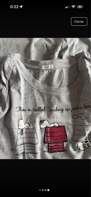 Pijama Snoopy Oysho perritos gris