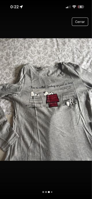 Pijama Snoopy Oysho perritos gris