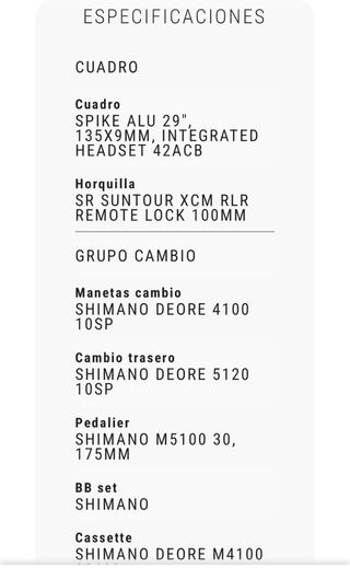 Bicicleta BH spike 2.5 talla M