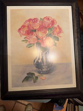 Cuadro Flores Rosas y Azules