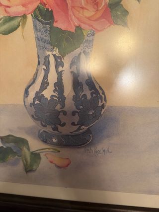 Cuadro Flores Rosas y Azules