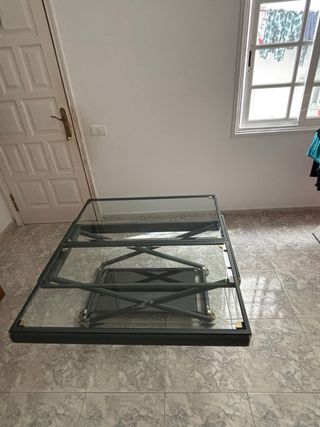Mesa de centro extensible cristal y metal