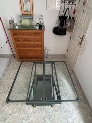 Mesa de centro extensible cristal y metal