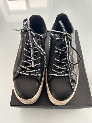 Scarpe Windsor Smith nere con zeppa