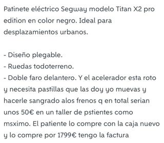 Patinete eléctrico  TITAN x2 negro