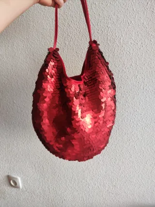 Bolso de lentejuelas rojo