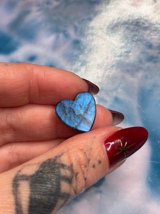 Corazón de Labradorita Azul Cabujón