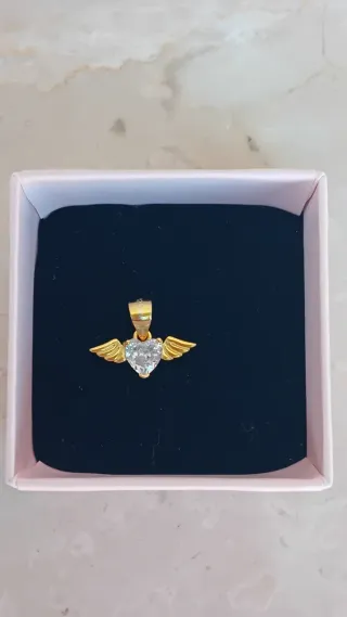 Ciondolo argento micro cuore alato