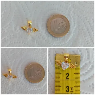 Ciondolo argento micro cuore alato