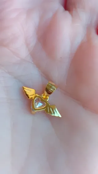 Ciondolo argento micro cuore alato