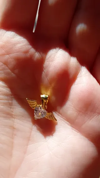 Ciondolo argento micro cuore alato