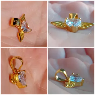 Ciondolo argento micro cuore alato