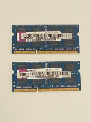 2x Kingston DDR3 2GB PC3-10600S