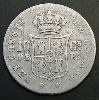 10 Centavos de Peso 1881 Manila ¡Plata!