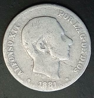 10 Centavos de Peso 1881 Manila ¡Plata!