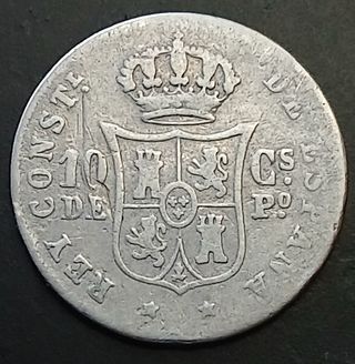 10 Centavos de Peso 1881 Manila ¡Plata!