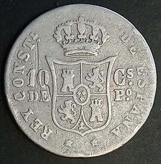 10 Centavos de Peso 1881 Manila ¡Plata!